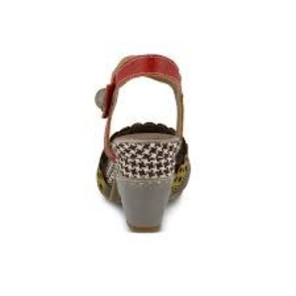Spring Step Jacinta GRYM Block Heel Funky Retro Ankle Strap w Contrasting Detail - Picture 4 of 6